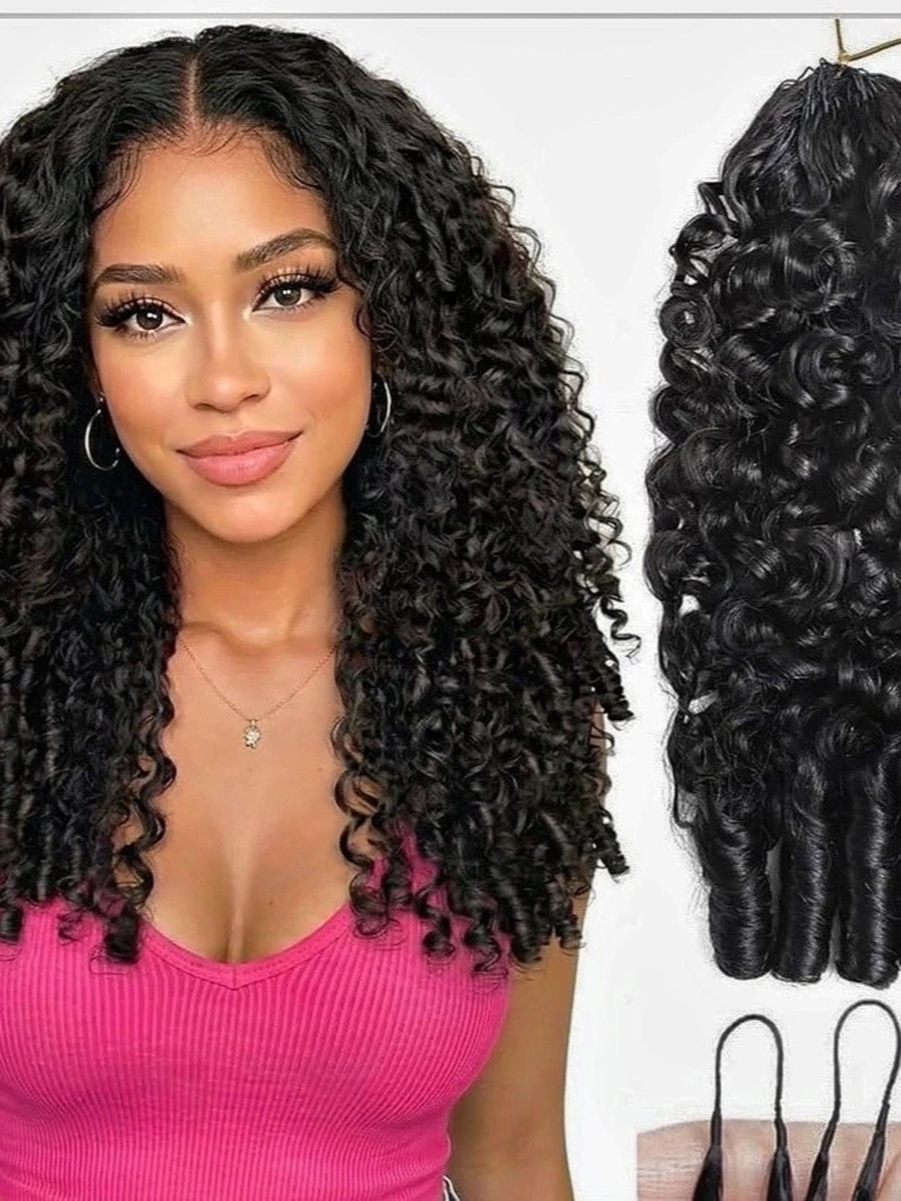 Curly Hair Extension in Black NWT
